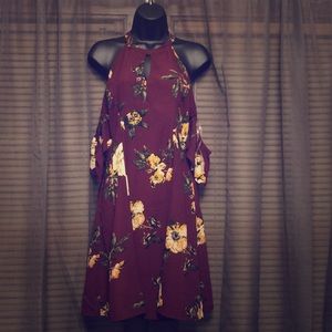Burgandy Floral Dress